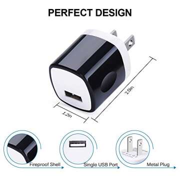 Wall Adapter 10 Pack,UorMe 1A 5V Single Port Charger Power USB Plug Charging Cube Block Box Compatible iPhone 14 13 12 SE 11, Galaxy S23 Ultra S22 S21 FE S10e S9 A13 A03s A71 A51 Note20 Google 8A 7A