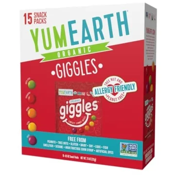 YumEarth Organic Giggles Chewy Candy - Allergy Friendly, Vegan Treats Pack of 15