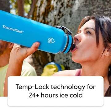 ThermoFlask Insulated Water Bottle - 64 oz, Durable & Leak-Proof