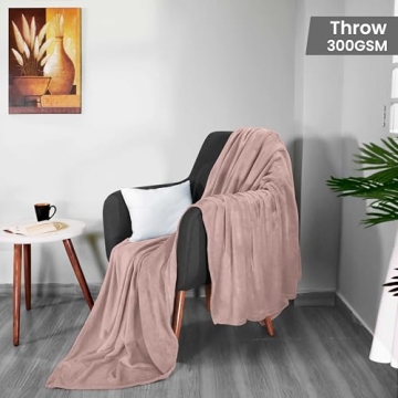 Utopia Bedding 300GSM Fleece Blanket Rose Pink Luxury Throw