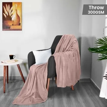 Utopia Bedding 300GSM Fleece Blanket Rose Pink Luxury Throw