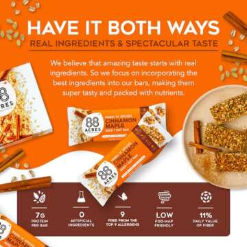 88 ACRES Cinnamon Maple Seed +Oat Granola Bar 9 Count 1.6oz