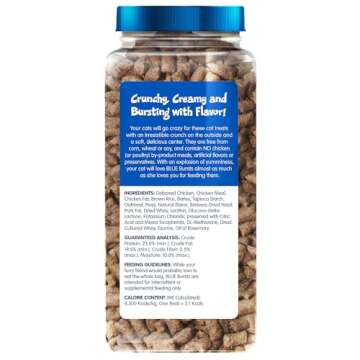 Blue Buffalo Bursts Crunchy & Creamy Cat Treats, Great for Training, Paw-Lickin' Chicken, 12-oz. Tub