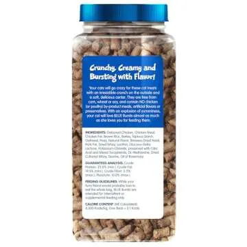 Blue Buffalo Bursts Crunchy & Creamy Cat Treats, Great for Training, Paw-Lickin' Chicken, 12-oz. Tub