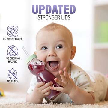 Honey Bear Straw Cup, Straw Sippy cup 8 oz, Baby Led Weaning Supplies, Toddler Cups, Baby Straw Cup,...