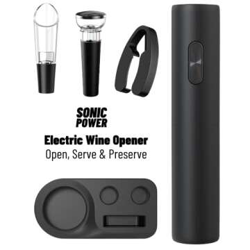 SonicPower Electric Wine Opener Set for Effortless Uncorking
