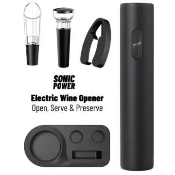 SonicPower Electric Wine Opener Set for Effortless Uncorking