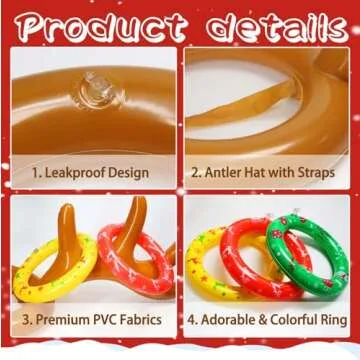 Christmas Inflatable Reindeer Antler Ring Toss Game Sets
