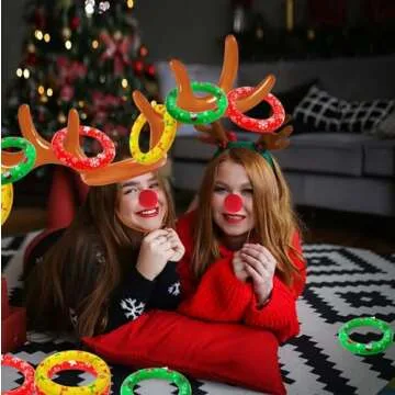Christmas Inflatable Reindeer Antler Ring Toss Game Sets