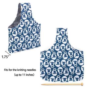 Teamoy Knitting Tote Bag(L12.2 x W7.5), Travel Project Wrist Bag for Knitting Needles(up to 11 Inche...