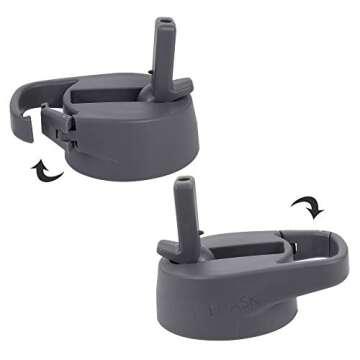 IRON °FLASK Carabiner Straw Lid for Sports Bottles | 2 Lids, 4 Straws