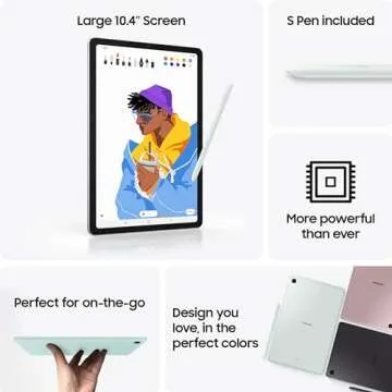 SAMSUNG Galaxy Tab S6 Lite (2024) 10.4' 128GB WiFi Android Tablet, S Pen Included, Gaming Ready, Lon...