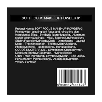 CARSLAN Soft Focus Loose Setting Powder, Waterproof, Matte, Oil Control, Shine Free, Talc-Free Face Powder Makeup, 24H Longwear Finishing Powder, 01 Translucent For Dry
