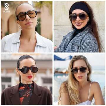 SOJOS Retro Aviator Polarized Sunglasses for Men Women - Vintage 70s Style UV Protection