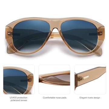 SOJOS Retro Aviator Polarized Sunglasses with UV Protection