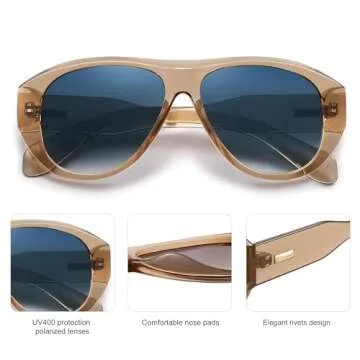 SOJOS Retro Aviator Polarized Sunglasses with UV Protection