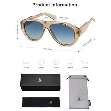 SOJOS Retro Aviator Polarized Sunglasses with UV Protection