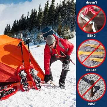 Sharp Tent Pegs 5 Pack - 12 inch Galvanized Strong Tent Stakes Heavy Duty - Steel Stakes for Sand, Camping, Wedding, Mountains