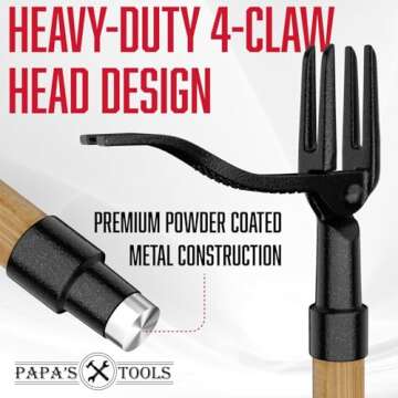 Weeder - Stand Up Weed Puller Tool Made with Wooden Handle