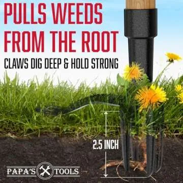 Weeder - Stand Up Weed Puller Tool Made with Wooden Handle