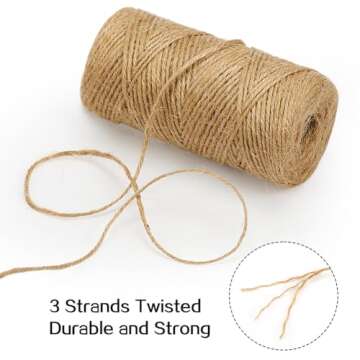 1000 Feet Natural Jute Twine String by Tenn Well - Eco-Friendly Craft Material for Gift Wrapping and...