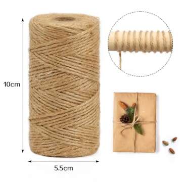 1000 Feet Natural Jute Twine String for Eco-Friendly Crafting