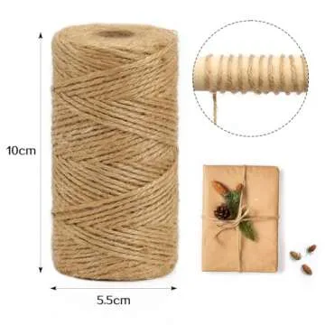 1000 Feet Natural Jute Twine String for Eco-Friendly Crafting