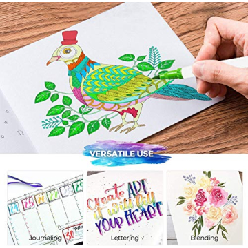 Mogyann 100 Colors Dual Tip Brush Markers, Fine Tip Coloring Markers For adult Journal Writing Coloring and Calligraphy Drawing
