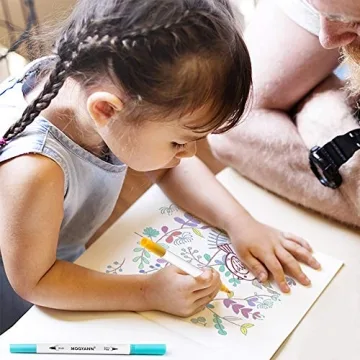 Mogyann 100 Colors Dual Tip Brush Markers, Fine Tip Coloring Markers For adult Journal Writing Coloring and Calligraphy Drawing