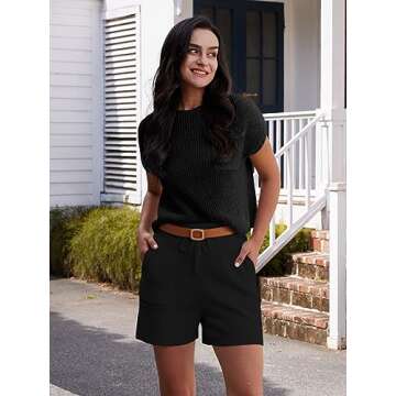 LILLUSORY Womens Summer Lounge Set - Stylish & Cozy Wear