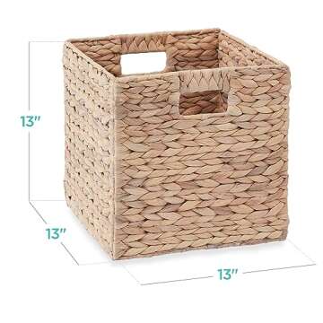 Best Choice Products 13x13in Hyacinth Baskets, Rustic Set Of 5 Multipurpose Collapsible Storage Orga...