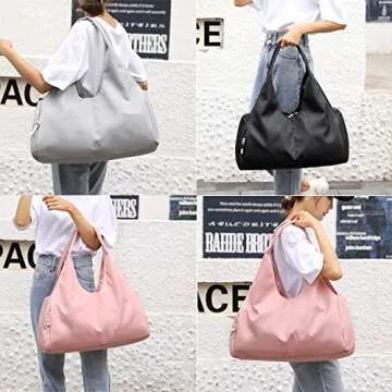 forestfish Yoga Gym Bag For Women With Shoes Compartment & Wet Dry Storage Pockets Lightweight Duffel Bag, Navy