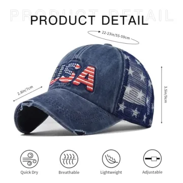 American Flag Baseball Cap Adjustable for Men and Women