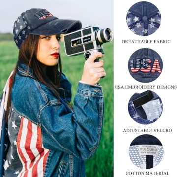 American Flag Baseball Cap Adjustable for Men and Women