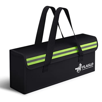 FLASLD E-Bike Battery Safe Bag Explosionproof - Large Capacity Fireproof Lipo Bag for Ebike Battery ...