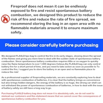FLASLD E-Bike Battery Safe Bag Fireproof and Waterproof