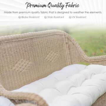 RSH DECOR U-Shape Wicker Seat Cushions Set of 2