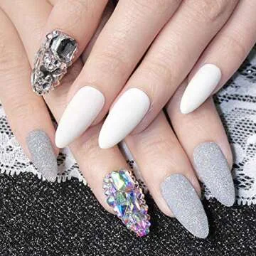 Outuxed 5000pcs Crystal Flatback Rhinestones Round Mixed Size AB Gems Nail Art Flatback Rhinestones with 1 Tweezers for Crafts Face Makeup