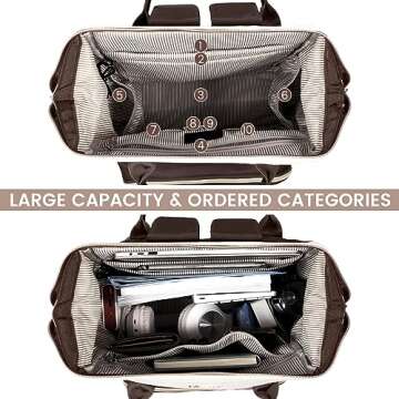 LOVEVOOK Laptop Backpack for Women, 17 Inch Work Business Backpacks Purse with USB Port, Large Capac...