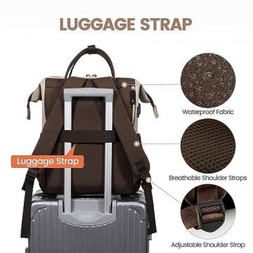 LOVEVOOK Laptop Backpack for Women, 17 Inch Work Business Backpacks Purse with USB Port, Large Capacity Nurse Bag College Bookbag for School, Waterproof Casual Daypack for Travel