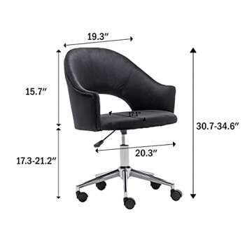 Luxurious BTEXPERT Velvet Swivel Office Chair
