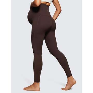 CRZ YOGA Womens Butterluxe Maternity Leggings with Pockets Over The Belly 28" - Soft Workout Active ...