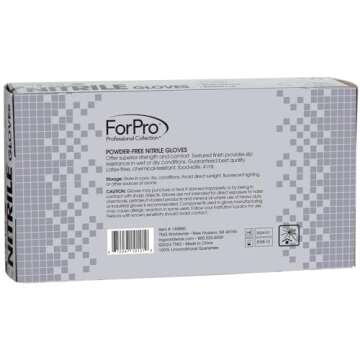 ForPro Professional Collection Disposable Nitrile Gloves, Chemical Resistant, Powder-Free, Latex-Free, Non-Sterile, Food Safe, 4 Mil, Black, Medium, 100-Count