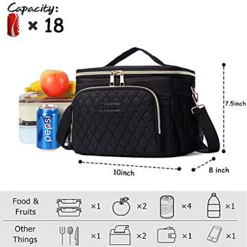 Scorlia Insulated Lunch Bag for Women/Men, Leakproof Cooler Tote Bag for Outdoor Picnics, Beach, Cam...