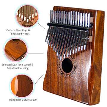 Moozica 17 Keys Kalimba Made of Solid Koa Wood