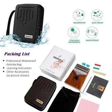 Moozica 17 Keys Kalimba Made of Solid Koa Wood