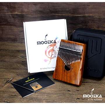 Moozica 17 Keys Kalimba Made of Solid Koa Wood