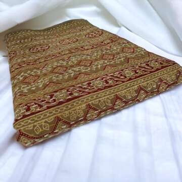 Sophia-Art Queen Size Hand Block Print Kantha Quilt 90x108 Inch Ajrakh Bedspread Vegetable Dye Blanket Indigo Print Ajrakh Quilt (Light Grey)