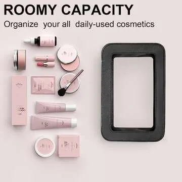 LETGO Clear Makeup Bags, TSA Approved Toiletry Bag with Zipper, Clear Makeup Organizer Fit Carry-on Travel Essentials,Portable Travel Clear Cosmetic Bags Pouch for Women Men (Clear-Black)