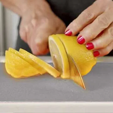 Simply Genius Plastic Cutting Boards for Kitchen - Color Coded Chopping Board Set - Flexible Cutting Mats for Meat & Vegetables - Dishwasher Safe, Non-Slip, BPA Free (4-Pack Gray, 8"x11")